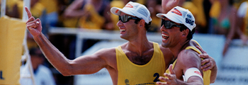 Brazilian Champion of Beach Volleyball together with Tande